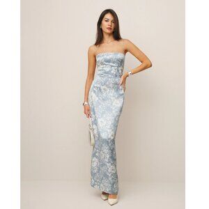 Reformation Frankie Silk Dress | Porcelain